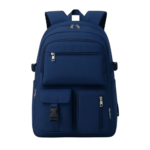 navy blue backpack with pockets and durable design for daily use