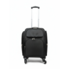 black makeup trolley bag with wheels and telescopic handle professional cosmetic case