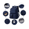 znavy blue backpack with multiple features pockets and laptop storage compartments