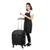 woman makeup artist using cosmetic trolley bag for professional work