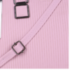 pink handbag strap detail with adjustable buckle textured design close up