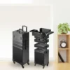 5 in 1 makeup vanity trolley open and closed view cosmetic storage case with compartments