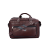 brown office laptop bag back view with zipper pocket business briefcase