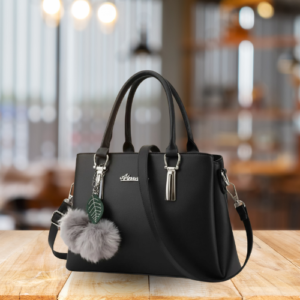 black handbag with shoulder strap stylish tote bag for women