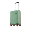 lightweight 56 cm green hard shell trolley suitcase with wheels for travel
