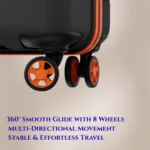 travel suitcase wheels close up showing smooth glide stable and effortless rolling system
