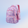 Cute purple kids school backpack with cartoon bunny print and multiple compartments